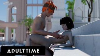 成人时间 - Hentai Babe 通过亲密的阴部中出与她的学习伙伴交谈
