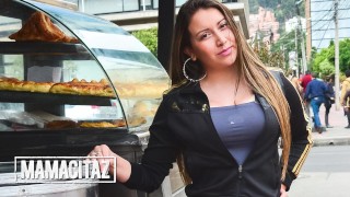 CARNEDELMERCADO - 巨大的山雀和圆屁股拉丁裔 Rosa Velez 享受他妈的