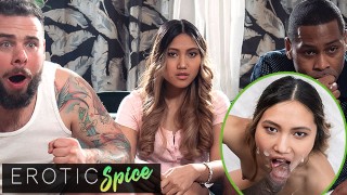 DEVIANTE - 热亚洲人与她最好的朋友一起欺骗了她的屌丝男友，为她的第一个 BBC