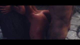一个艰难决定的国王 - Lissandra - 3D色情片 60 FPS - Skyrim色情片 - Hentai + POV