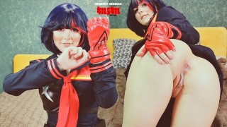 Ryuko Matoi 被裸体教师在所有孔中性交，直到肛门饼 - Cosplay KLK Spooky Boogie