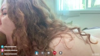 在 FaceTime 上偷偷用 BBC 给你戴绿帽子 - 口交/他妈的/面部 - BustySeaWitch