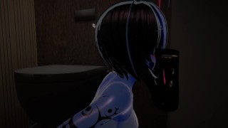蓝色恶魔在浴室里救助你