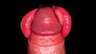 特写 POV：用你的大硬鸡巴和嘴里的精液操我完美的嘴唇！巴拉克拉法帽口交 ASMR