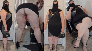 陌生人向我问路，看到我的红色内裤，最后射在我的腿上 - bbw ssbbw