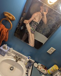Vampy Trans Fishnet Tease Girl photo