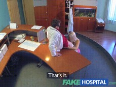 PERFECT SEXY BLONDE GETS PROBED AND SQUIRTS DOCTORS RECEPTION gif