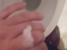 Cumming in the bathroom gif