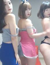 搖啊搖扭啊扭，三個美女同台叫聲給土豪射.