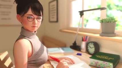 動漫激情~爆乳眼鏡娘老師的獎賞 口交乳交