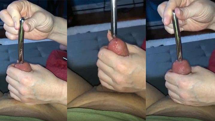 【馬眼榨精】老婆打手槍 捅馬眼解決老公特殊癖好