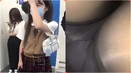 無錫地鐵抄底JK黑絲漂亮小姐姐美眉看著好清純跟出地鐵終於抄底成功