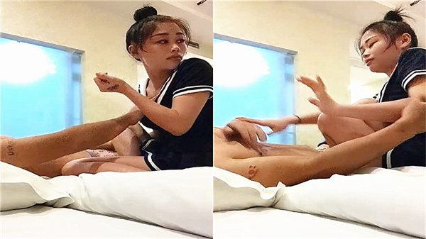 出差住酒店叫了按摩小妹還年輕不給碰只好硬來了