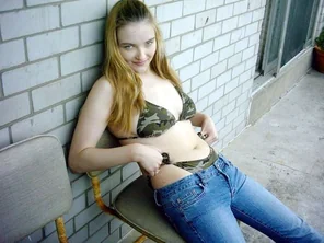 nikki camo string bikini under jeans_065