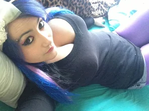 blue;purpel hair