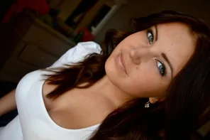 Blue eyed brunette