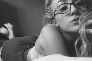 black and white selfie