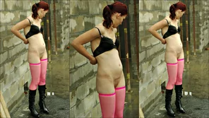 amateur pic Claudia and Katja outside Bandage