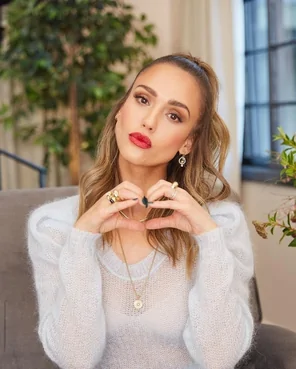 Jessica Alba See Through White Sweater 2