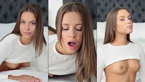 liza rowe, cute, young, brunette, looking at viewer, eye contact, sensual, cum, facial, sperm, collage, cum on face, cumshot_4320_2430