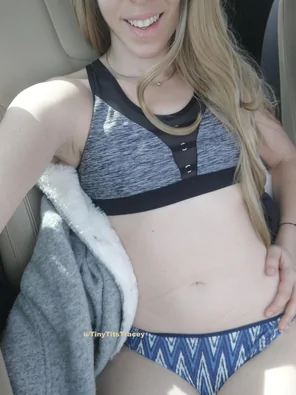 Sitting in the car in my underwear [f]