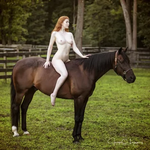 Riding a horse