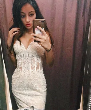 amateur pic Indian trying on dress