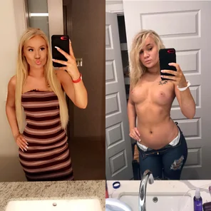 On/Off Beautiful Blondie Nude Selfie