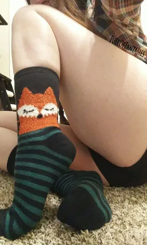 amateur pic Mixing it up a bit by showing off my cute fox socks :3