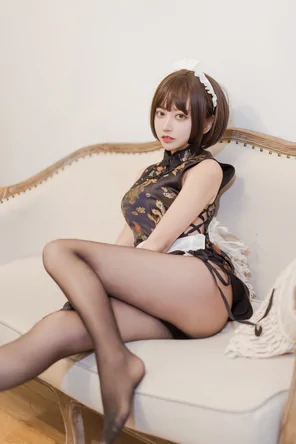 Mixian Sama (过期米线线喵) - 黑丝旗袍 (16)