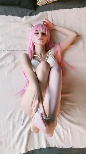 [f] Zero Two is showing her beautiful feet. ~by Kanra_cosplay [self]