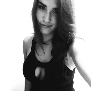 Black dress cleavage