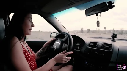 Driving Test Turned Into Outdoor Fucking - English Subtitles - 4k