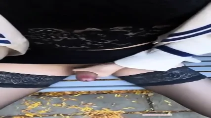 Ladyboy Play And Cum In Public