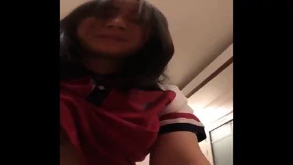 Amazing Vietnamese Cute Red T SHIRT Jump On Cock