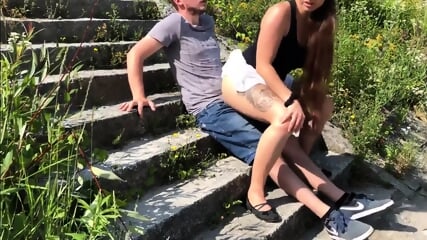 My Stepsister Licked My Pussy Outside And Then Fingered Me!