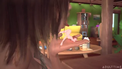 3DGSPOT - Tiny Trans Fucks With Giant Busty Trans! 3D CARTOON PORN!