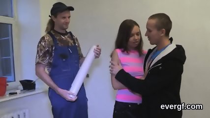 Flat Broke Fella Allows Naughty Mate To Drill His Lover For Dollars
