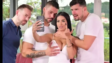 Brunette With Big Tits Loves Group Fuck With Double Penetration
