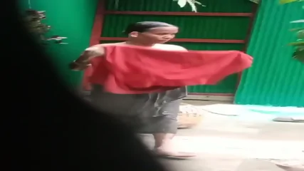 Village Aunty Bathing Wearing Clothes Secretly Captured By Neighbour