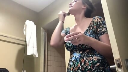 Big-Titted Blonde MILF's Hotel Room Solo Session