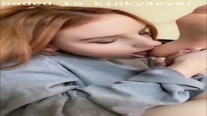 Beautiful Ginger Gently Licks Her Soles And Toes In A Solo