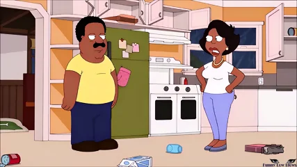 DONNA Ballbusting Cleveland In The Kitchen, Busty EBONY MILF Kick In The Balls