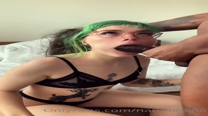Delicious Little Slut Swallowing A Black Cock
